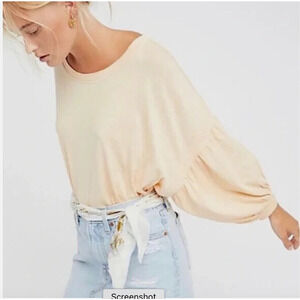 Free People Sugar Rush Size Large L Peach Over Sized Top New